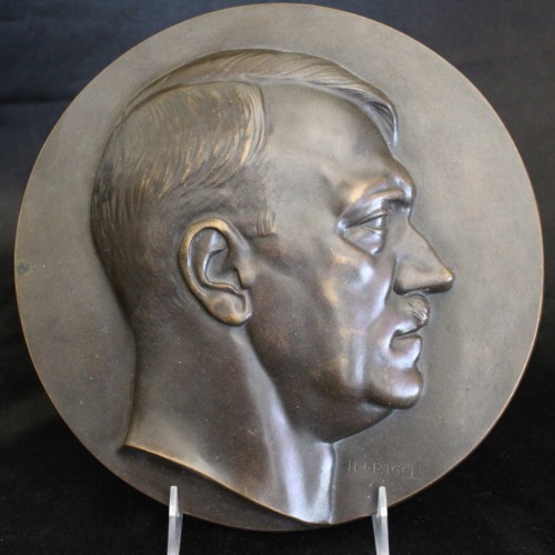 Adolf Hitler Bronze Plaque- ( H.J Pagels ) # 3284