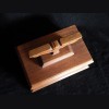 WWII German Prisoner-of-War Made Mahogany Covered Jewelry Box With Carved Spread Wing Eagle # 3328