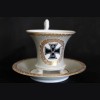 KPM Claw Foot Cup and Saucer- Iron Cross