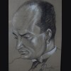 Original Benito Mussolini Charcoal Sketch- Cesare Annibale Musacchio