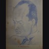 Original Benito Mussolini Charcoal Sketch- Cesare Annibale Musacchio # 3395