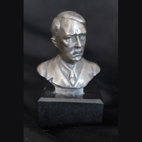 Adolf Hitler Desk Bust Cast In Silver- J.J Riedel 