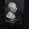 Adolf Hitler Desk Bust Cast In Silver- J.J Riedel 