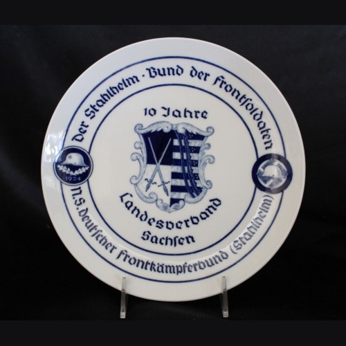 Meissen Stalhelm Plate for 1924- Landesverband Sachsen # 3440