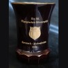 1936 Winter Olympic Etched & Colored Glass Vase