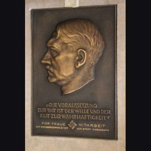 Bronze Presentation Adolf Hitler Plaque-Boxed  # 3446