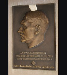 Bronze Presentation Adolf Hitler Plaque-Boxed (Polizei) # 3473