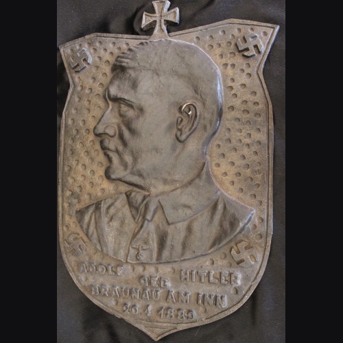 Adolf Hitler Bronze Birth Plaque- Reproduction