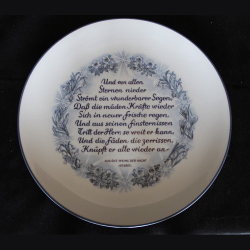 Allach Porcelain- 1944 Oswald Pohl Julfest Presentation Plate # 3497