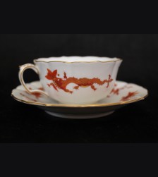 Meissen Red Dragon Cup and Saucer- Adolf Hitler (Berchtesgaden) # 3500