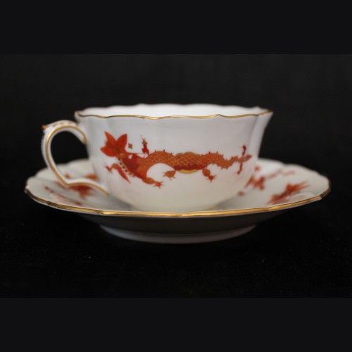 Meissen Red Dragon Cup and Saucer- Adolf Hitler (Berchtesgaden) # 3500