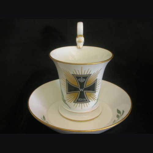 Iron Cross Patriotic Cup and Saucer- Meissen # 3124