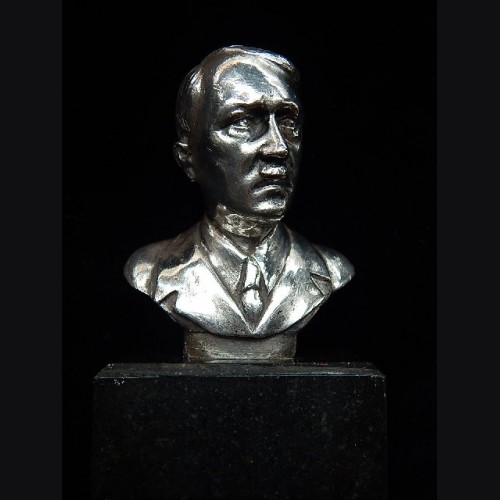 Adolf Hitler Desk Bust in Silver