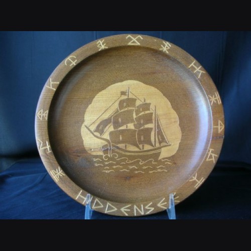 Wooden Hiddensee Plate # 1082