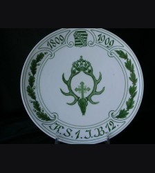 Meissen JÃ¤ger-Battalion Nr.12 Saxony Centennial Plate # 1083