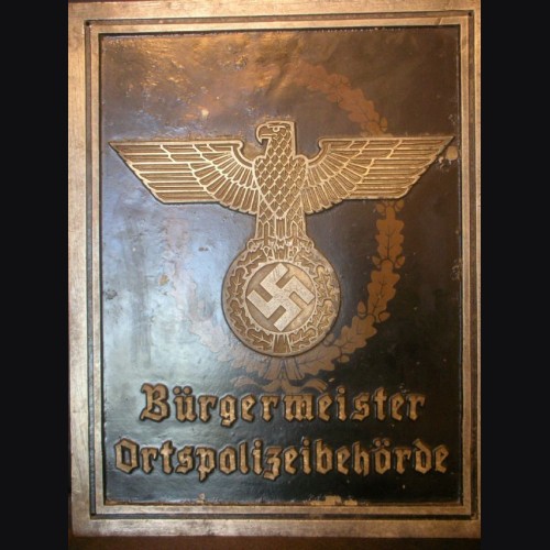 Deutsches Polizei Bulding Sign-Burgermeister Ortspolizeibehorde # 1930