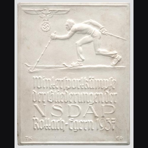 Allach Award Plaque/ Plakette zu den NSDAP Wintersportkampfen 1937 # 589