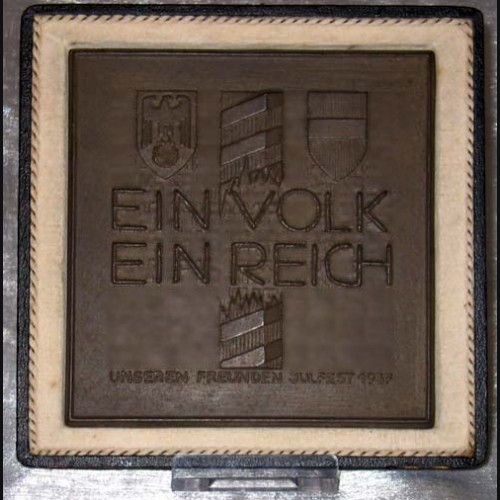 Allach Award Plaque/ Julfest Plakette 1937 # 592